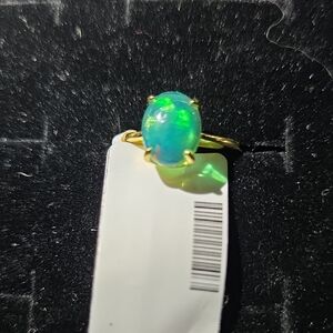 Ethiopian Green Opal Ring